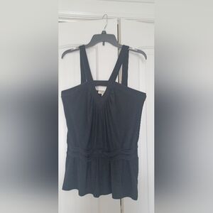 White House Black Market Asymmetrical Black Tank Top